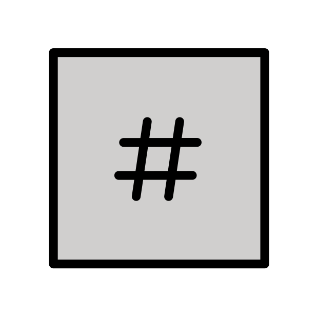 keycap: # transparent PNG icon, color version, 618 by 618 pixels