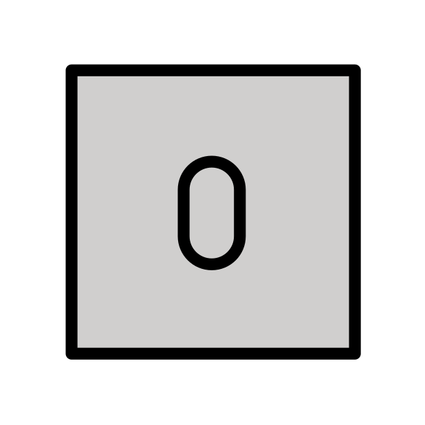 keycap: 0 transparent PNG icon, color version, 618 by 618 pixels
