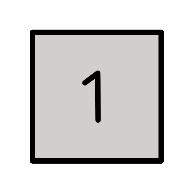 keycap: 1 transparent PNG icon, color version, 618 by 618 pixels