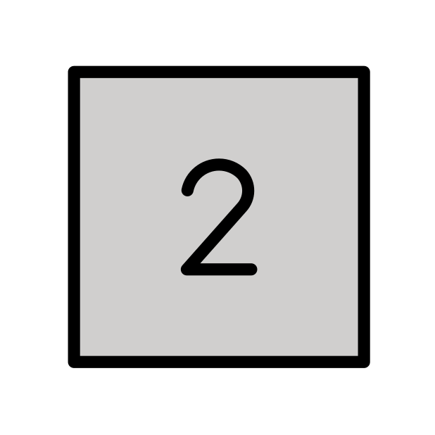 keycap: 2 transparent PNG icon, color version, 618 by 618 pixels