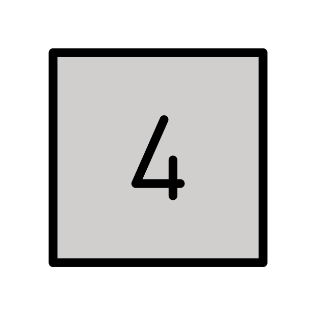 keycap: 4 transparent PNG icon, color version, 618 by 618 pixels
