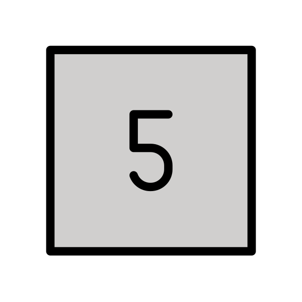 keycap: 5 transparent PNG icon, color version, 618 by 618 pixels