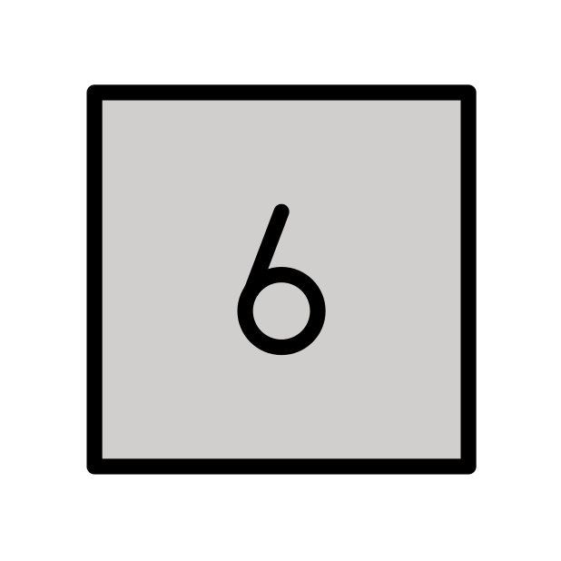 keycap: 6 transparent PNG icon, color version, 618 by 618 pixels