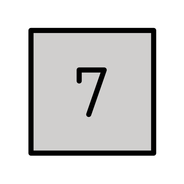 keycap: 7 transparent PNG icon, color version, 618 by 618 pixels