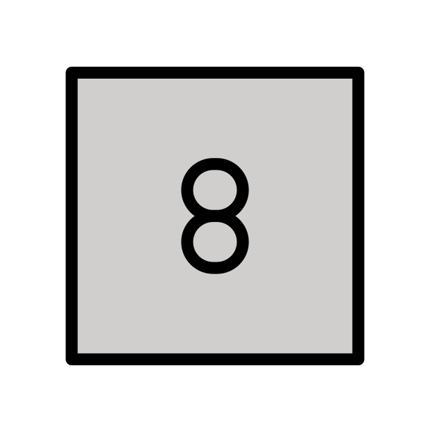 keycap: 8 transparent PNG icon, color version, 618 by 618 pixels