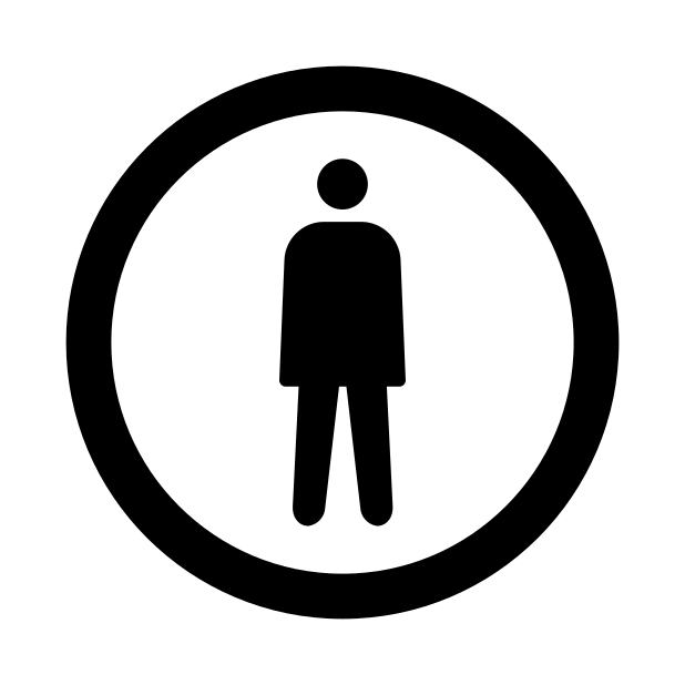 circled human figure transparent PNG icon, color version, 618 by 618 pixels