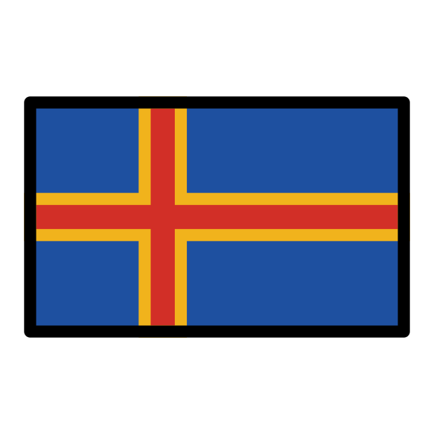 flag: Åland Islands transparent PNG icon, color version, 618 by 618 pixels