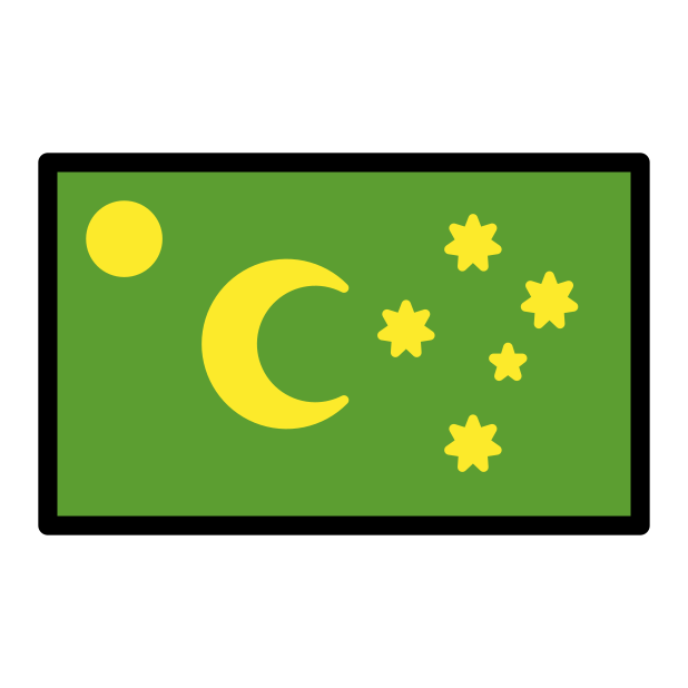 flag: Cocos (Keeling) Islands transparent PNG icon, color version, 618 by 618 pixels