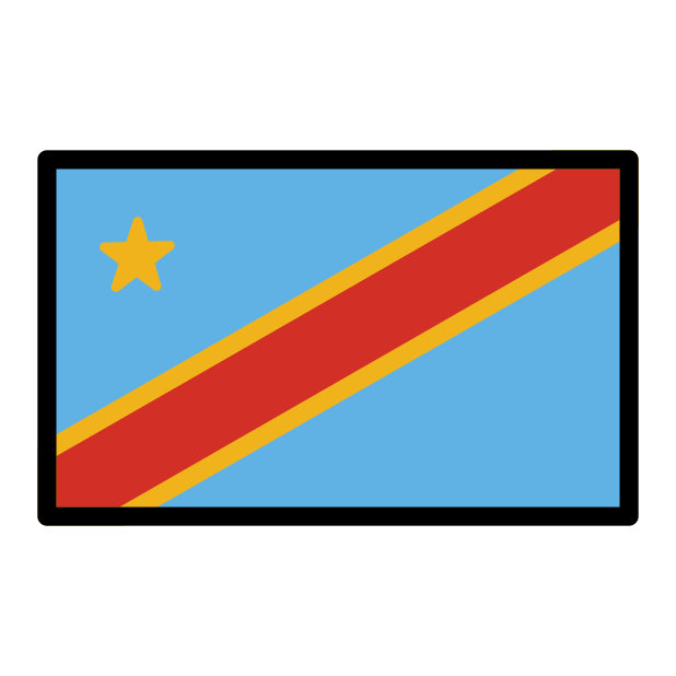 flag: Congo - Kinshasa transparent PNG icon, color version, 618 by 618 pixels