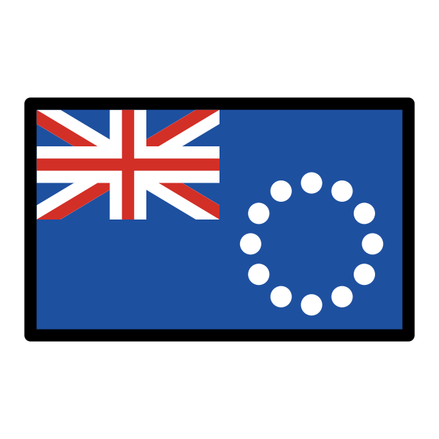 flag: Cook Islands transparent PNG icon, color version, 618 by 618 pixels