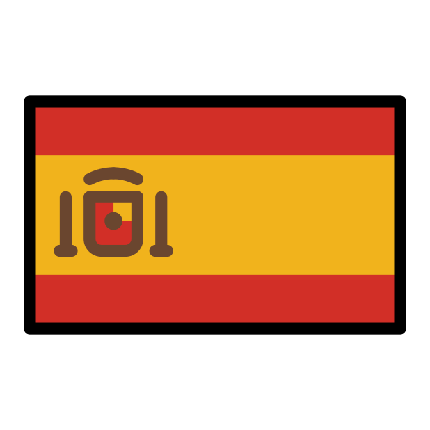 flag: Spain transparent PNG icon, color version, 618 by 618 pixels