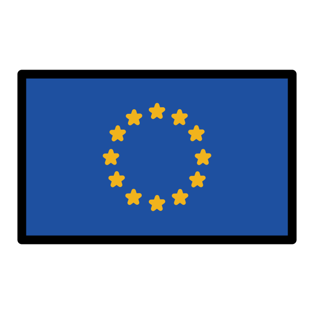 flag: European Union transparent PNG icon, color version, 618 by 618 pixels