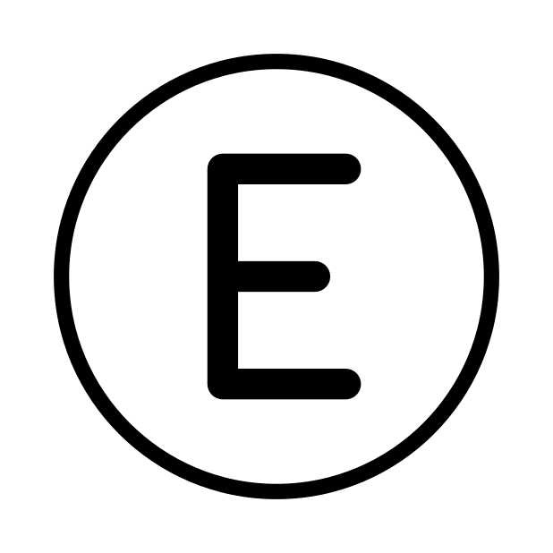 regional indicator E transparent PNG icon, color version, 618 by 618 pixels