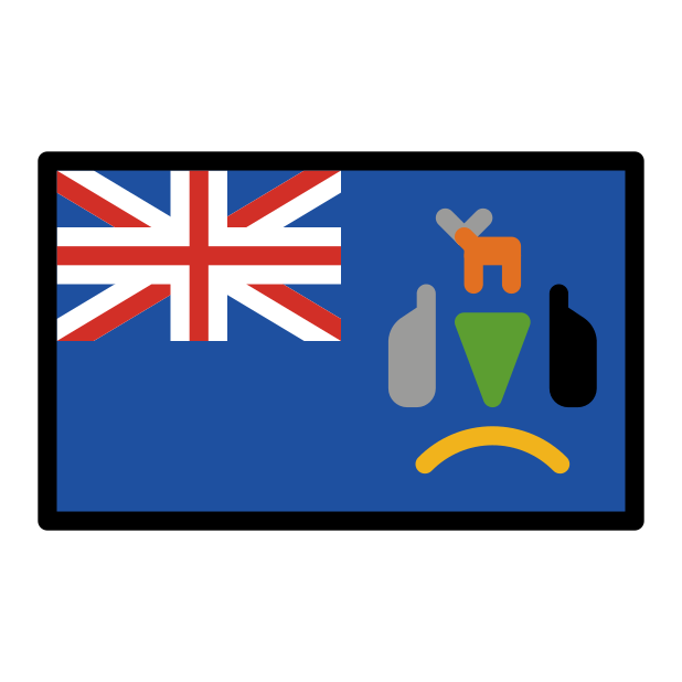 flag: South Georgia & South Sandwich Islands transparent PNG icon, color version, 618 by 618 pixels