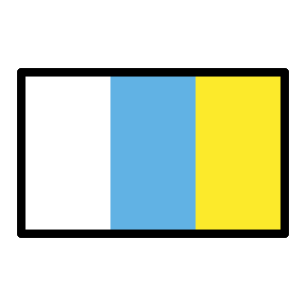 flag: Canary Islands transparent PNG icon, color version, 618 by 618 pixels