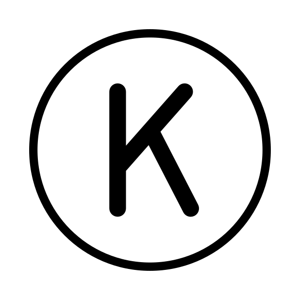 regional indicator K transparent PNG icon, color version, 618 by 618 pixels