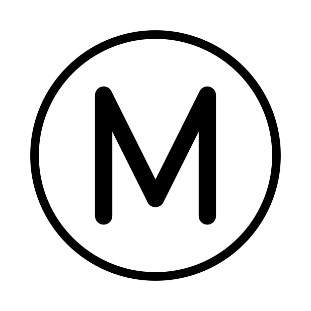 regional indicator M transparent PNG icon, color version, 618 by 618 pixels
