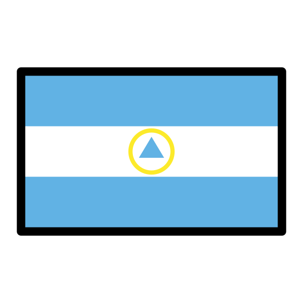 flag: Nicaragua transparent PNG icon, color version, 618 by 618 pixels