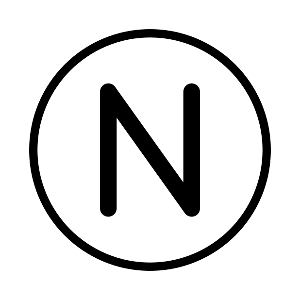 regional indicator N transparent PNG icon, color version, 618 by 618 pixels