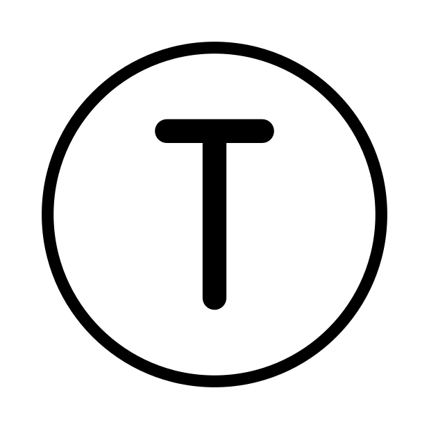 regional indicator T transparent PNG icon, color version, 618 by 618 pixels