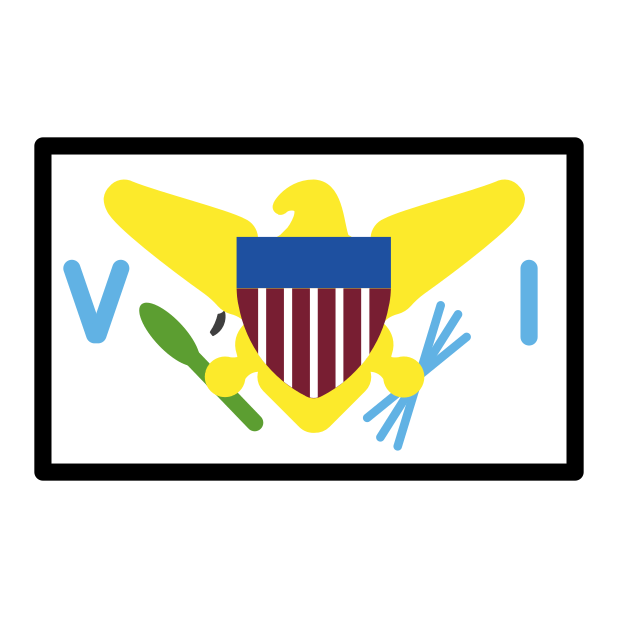 flag: U.S. Virgin Islands transparent PNG icon, color version, 618 by 618 pixels