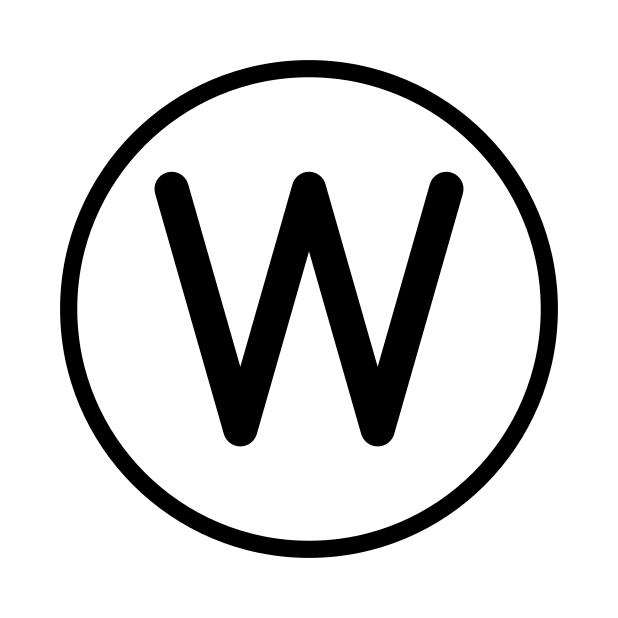 regional indicator W transparent PNG icon, color version, 618 by 618 pixels