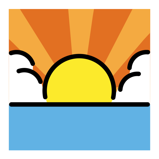sunrise transparent PNG icon, color version, 618 by 618 pixels