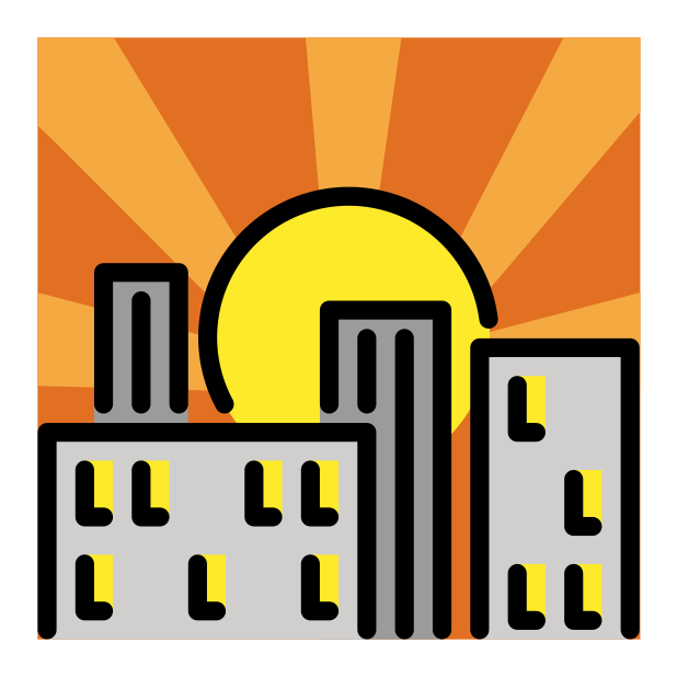 sunset transparent PNG icon, color version, 618 by 618 pixels
