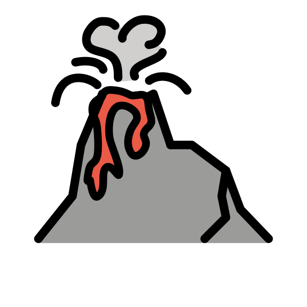 volcano transparent PNG icon, color version, 618 by 618 pixels