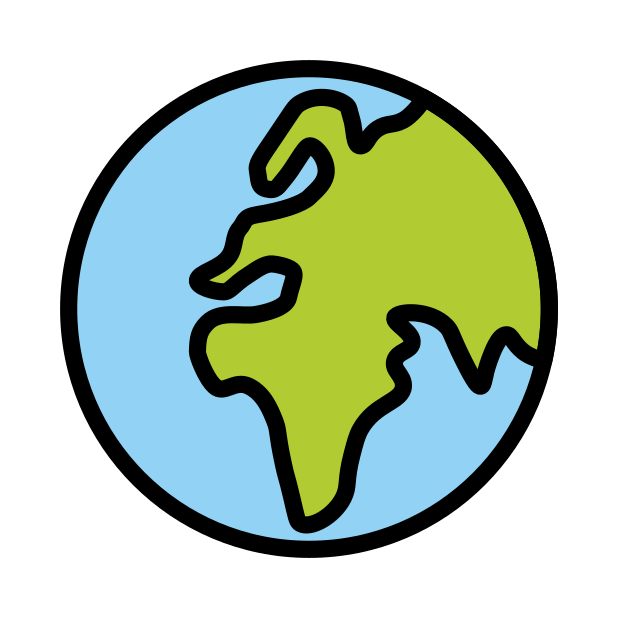globe showing Europe-Africa transparent PNG icon, color version, 618 by 618 pixels
