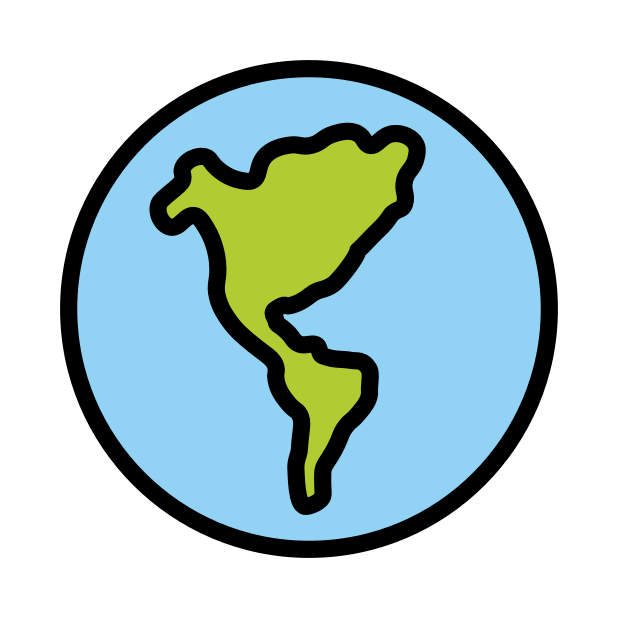 globe showing Americas transparent PNG icon, color version, 618 by 618 pixels