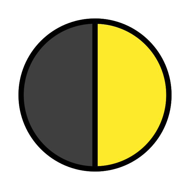first quarter moon transparent PNG icon, color version, 618 by 618 pixels