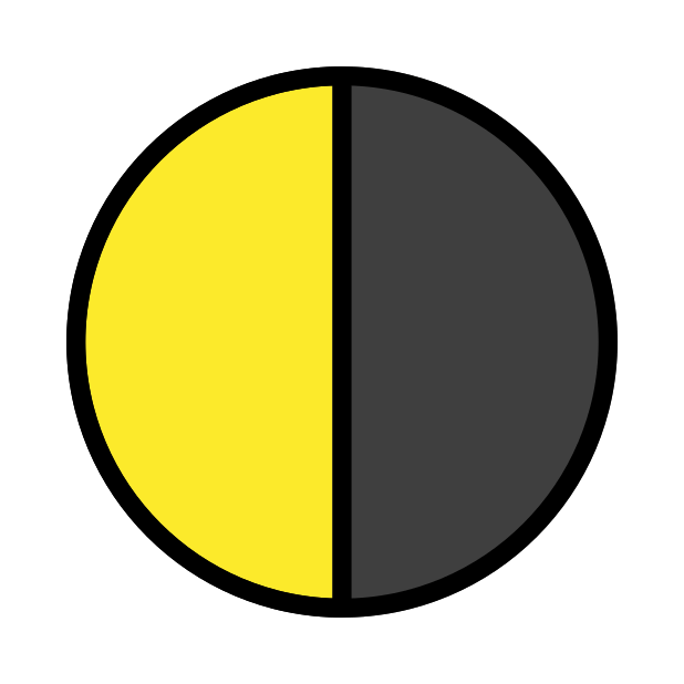 last quarter moon transparent PNG icon, color version, 618 by 618 pixels