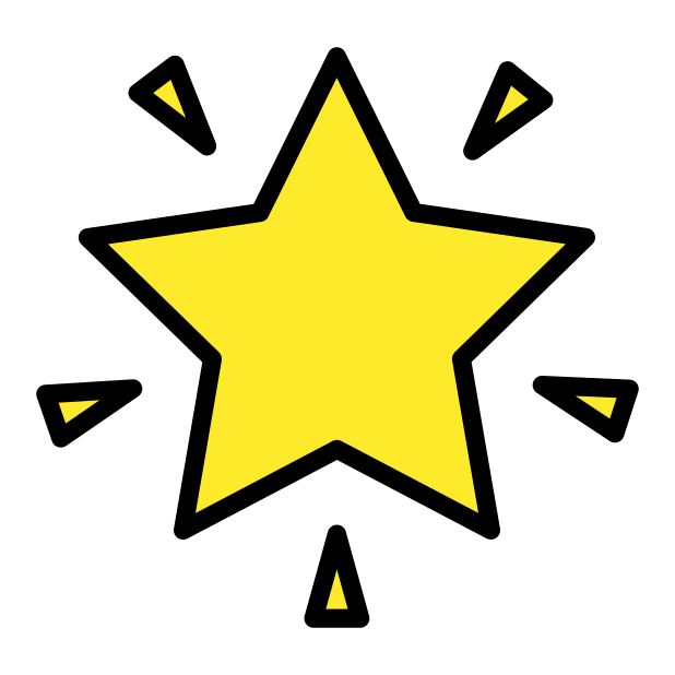 glowing star transparent PNG icon, color version, 618 by 618 pixels