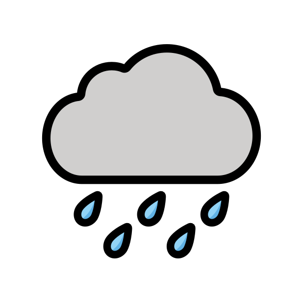 cloud with rain transparent PNG icon, color version, 618 by 618 pixels