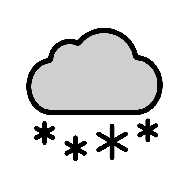 cloud with snow transparent PNG icon, color version, 618 by 618 pixels
