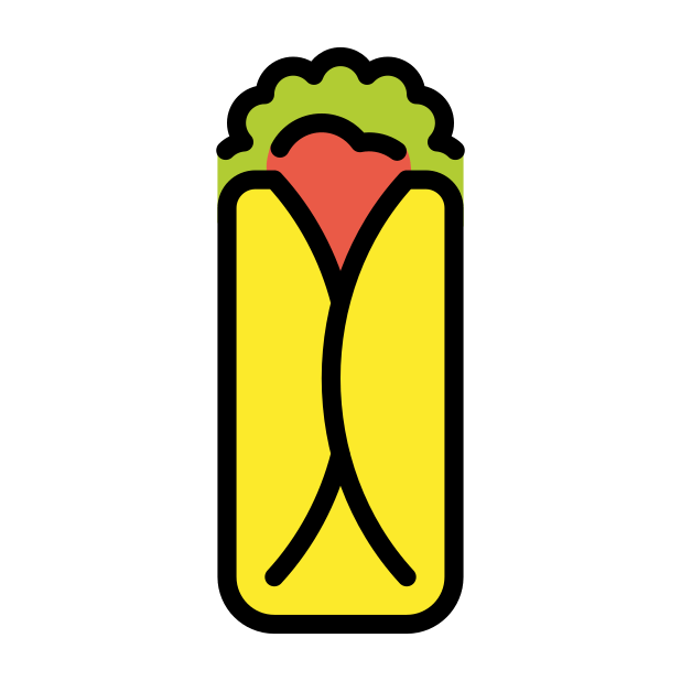 burrito transparent PNG icon, color version, 618 by 618 pixels