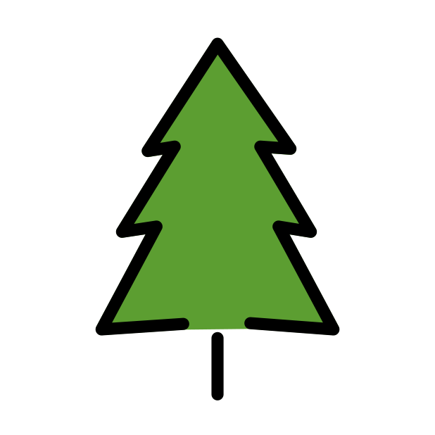 evergreen tree transparent PNG icon, color version, 618 by 618 pixels