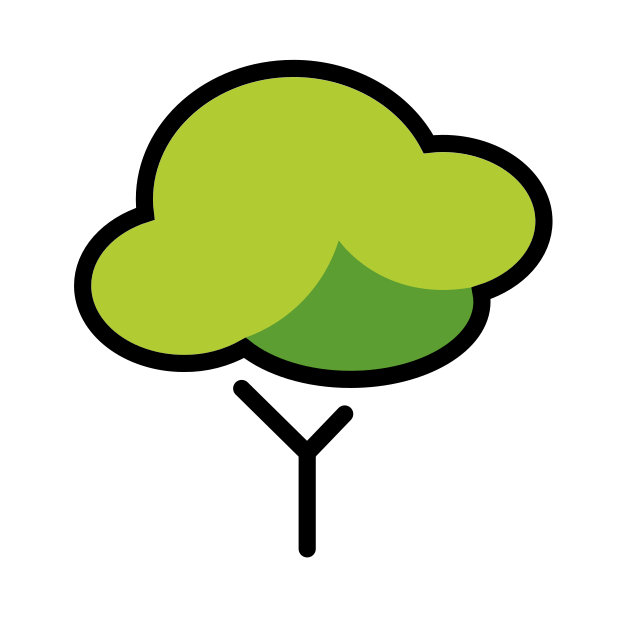 deciduous tree transparent PNG icon, color version, 618 by 618 pixels