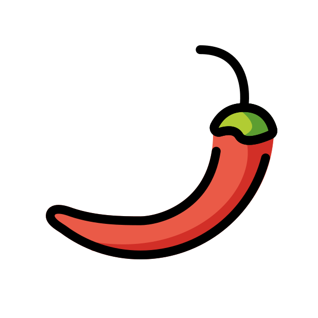 hot pepper transparent PNG icon, color version, 618 by 618 pixels