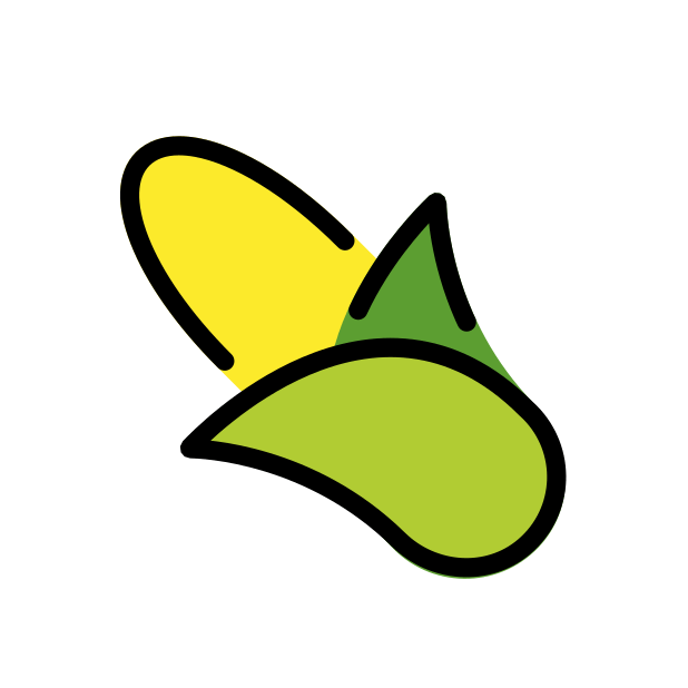 ear of corn transparent PNG icon, color version, 618 by 618 pixels