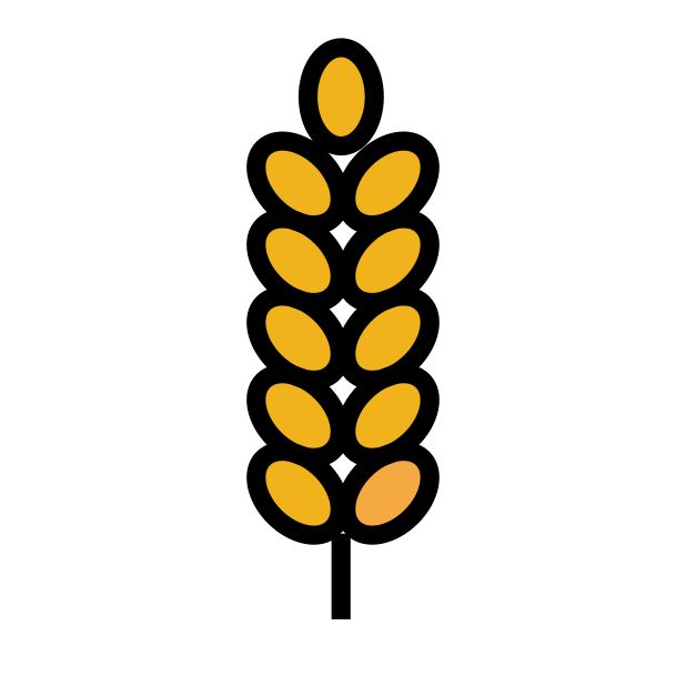 sheaf of rice transparent PNG icon, color version, 618 by 618 pixels