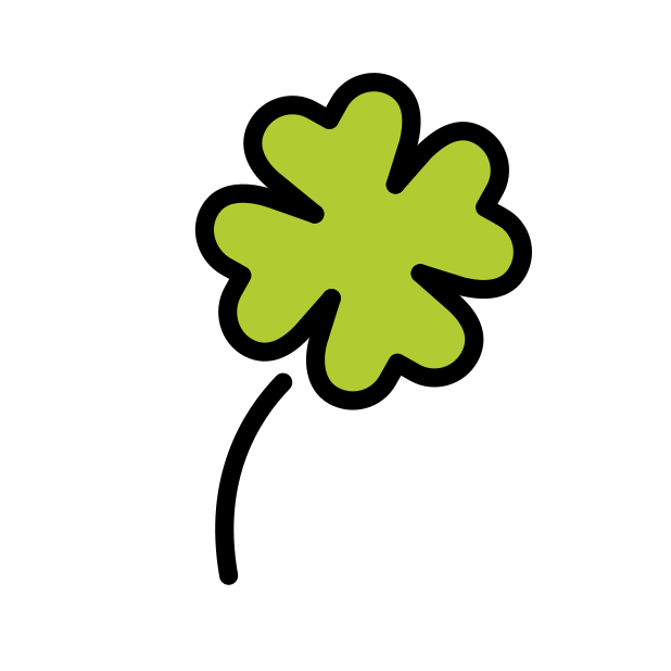 four leaf clover transparent PNG icon, color version, 618 by 618 pixels