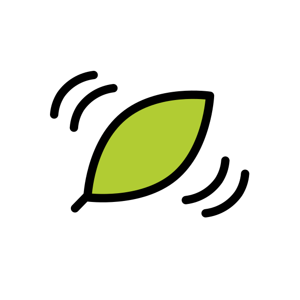 leaf fluttering in wind transparent PNG icon, color version, 618 by 618 pixels