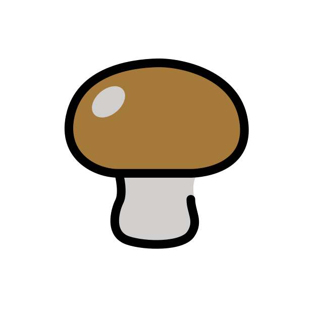 brown mushroom transparent PNG icon, color version, 618 by 618 pixels