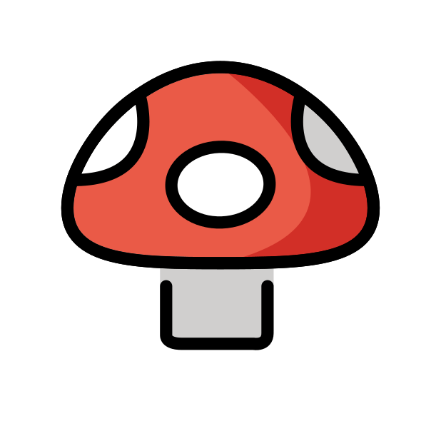 mushroom transparent PNG icon, color version, 618 by 618 pixels