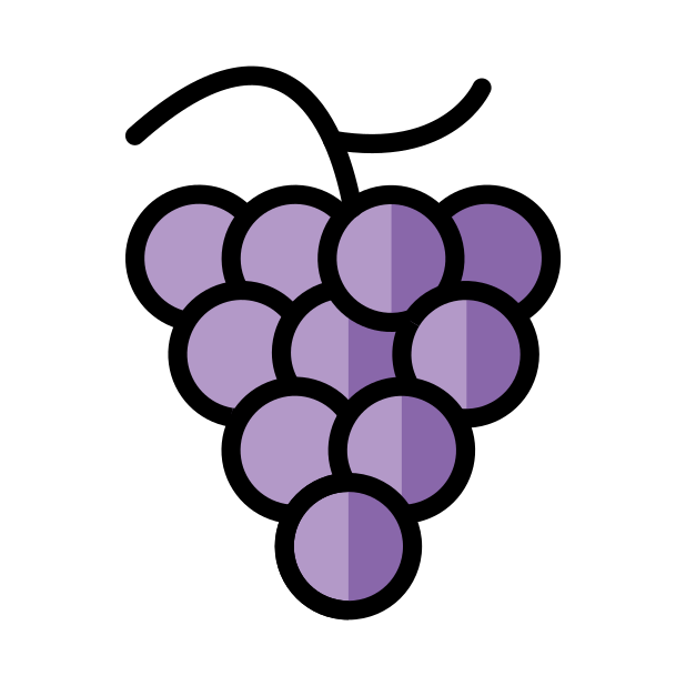 grapes transparent PNG icon, color version, 618 by 618 pixels
