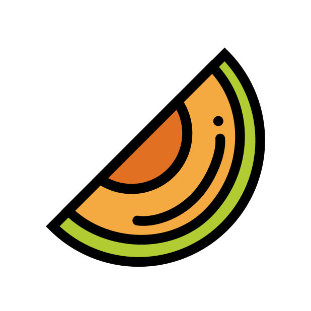 melon transparent PNG icon, color version, 618 by 618 pixels