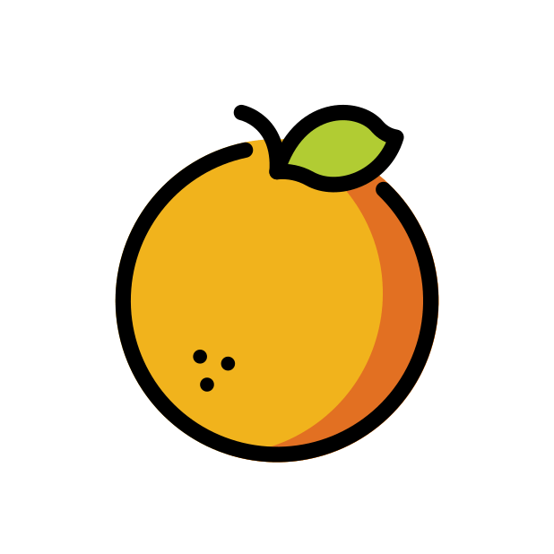 tangerine transparent PNG icon, color version, 618 by 618 pixels