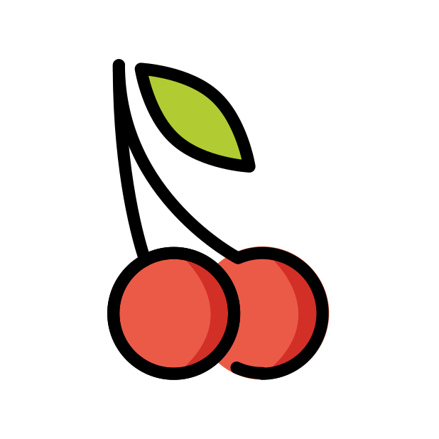 cherries transparent PNG icon, color version, 618 by 618 pixels